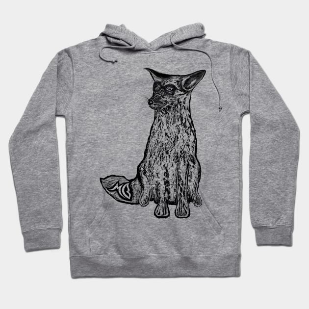 Hipster Coyote Black Hoodie by BrederWorks